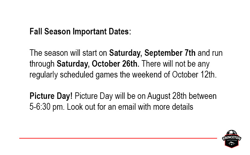 Fall Season Important Dates